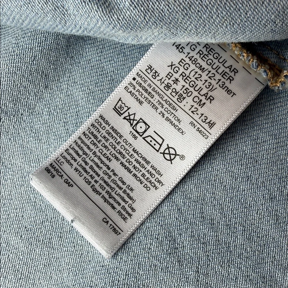 GAP Kids Girls Classic Denim Blue Jean Jacket Size X-Large